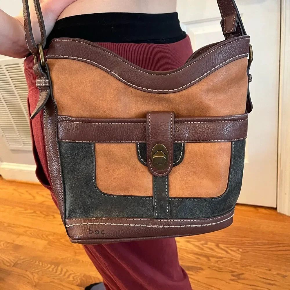BOC Veggie Leather Crossbody Shoulder Bag EUC